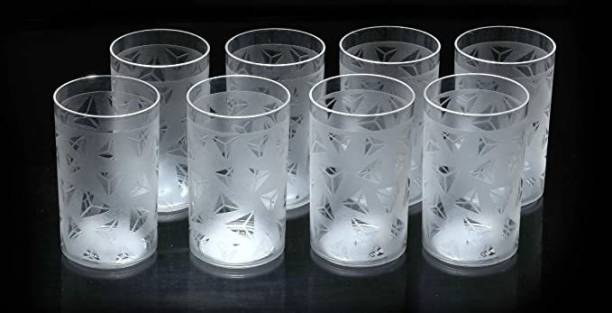 Flipkart SmartBuy (Pack of 8) Prism Diamond Design For Water , Juice and Beer Plastic Glass Set Water/Juice Glass