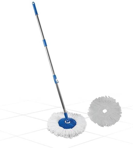 GALA Steel mop rod stick with 2 refills 360 degree rotating pole pocha Mop Head and Rod