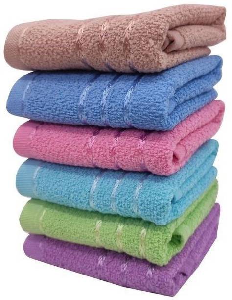 Weaving Poems Hand Towels Set 14" x 21" size for wash Basin Soft & Super Absorbent, (6 Sheets) Multicolor Napkins