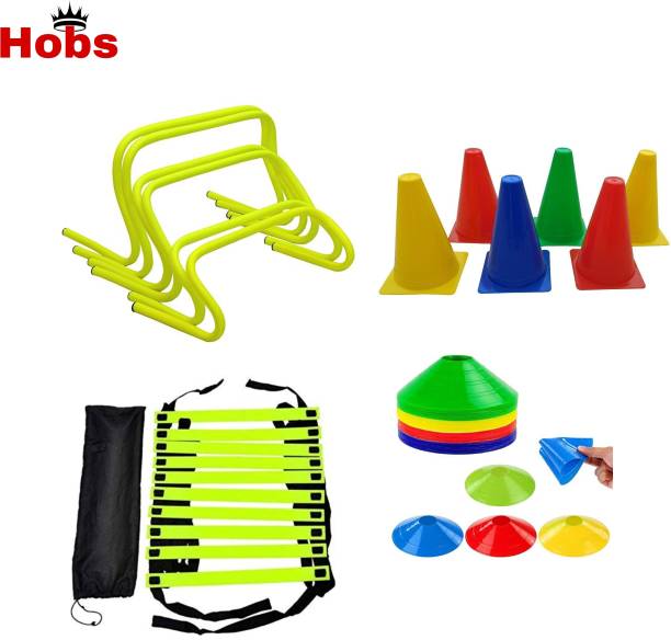 CF SPORTS Hurdle 6" 6, Space Marker 10, Cone Marker 6" 6, Agility Speed Ladder 4meter 1 Football & Fitness Kit