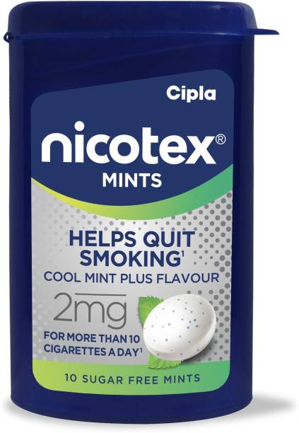 Cipla Nicotex Mints | Nicotine 2mg Sugar Free Lozenges(1 x 10Pcs) | Cool Mint Plus | Smoking Cessations