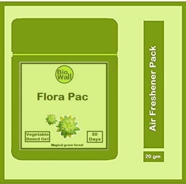 BIOWALL Flora Pac - Room Air freshener- Magical green forest scent, Pack of 1 (Made with 100% vegetable based gel and natural fragrance- No naphthalene, No petroleum gel, No preservatives) 1* 20gm Blocks