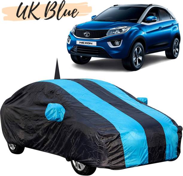 UK Blue Car Cover For Tata Nexon (With Mirror Pockets)