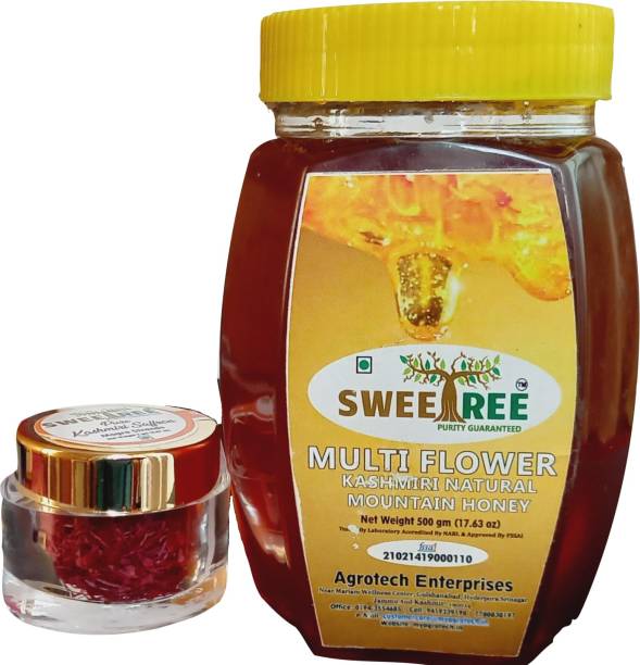 SweeTree 500 Gm Honey & 2 Gm Kashmiri Saffron