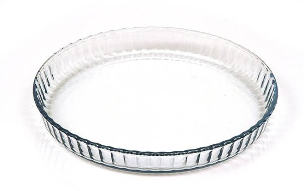 PUREFIT Borosilicate Glass Round Storage Fluted Dish 1.6L / 1600ML Microwave Safe Baking Dish