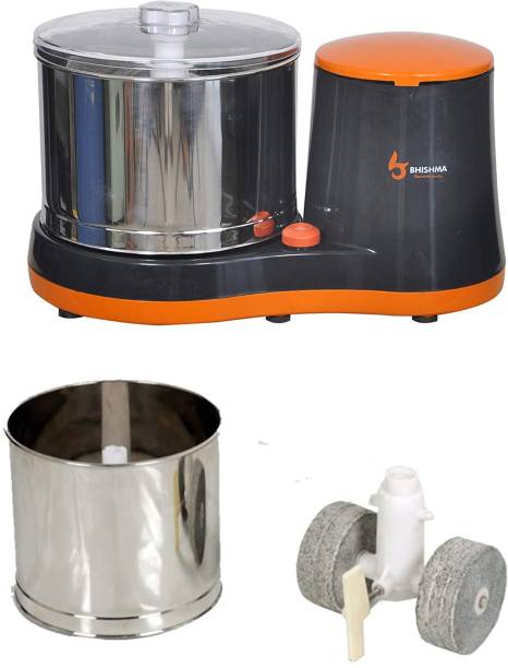 BHISHMA Beyond the quality Table Top Wet Grinders With Chutney Drum, 2L (Black) Wet Grinder