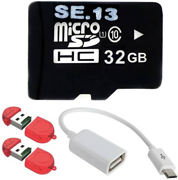 SE.13 32 GB Memory Card With 2 Card Readers & 1 OTG Cable 32 GB MicroSD Card Class 10 120 MB/s  Memory Card