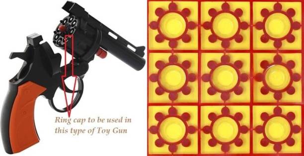 Crafty villa Festival Special Special Kids GUN Toy Set With 2 Packets Ring Caps. Gag Toy Gag Toy