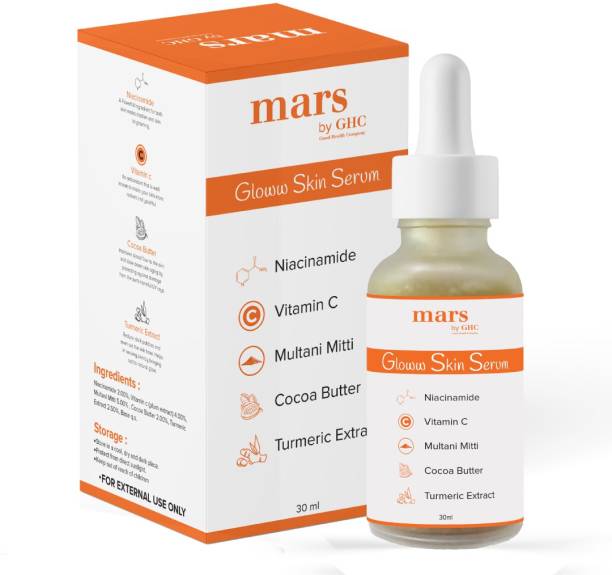 mars by GHC Vitamin C Face Serum for Glowing Skin | 5% Niacinamide, Turmeric Extract, Multani mitti