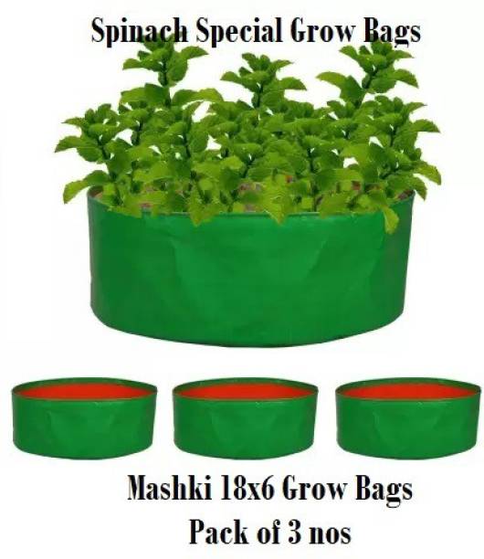 MASHKI 18" x 6" Micro Green Growbags, Spinach Grow Bags, Pack of 3 Bags for Home Gardening Grow Bag