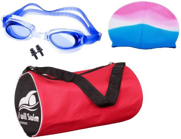 Star X Swimming Costume Kit for Kids, Men and Women (Swimming Cap, Goggles & Kit Bag) Swimming Kit