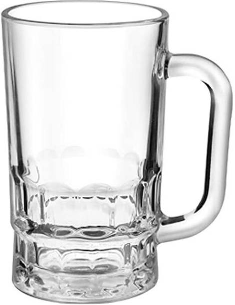 JIGSHTIAL Glass Beer Mug Glass Crystal Clear 350ml ( pack of 1 ) Glass Beer Mug