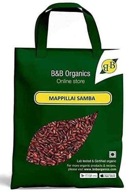B&B Organics Mappillai Samba Rice ( Handpounded) Red Boiled Rice (Medium Grain)