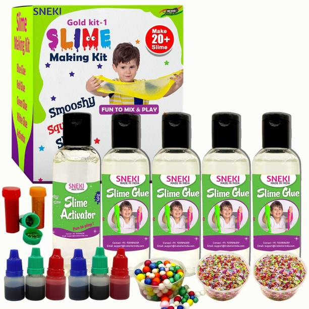sneki DIY (20+Slime) Multicolor Putty Toy Slime Activator Glue Making Kit Set for Kids