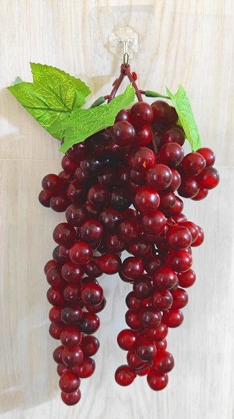 Red Decorative Plastic Grapes Wine Grapes Artificial Fruit Plastic Fruit Artificial Fruit Vegetable Decoration 2pc 