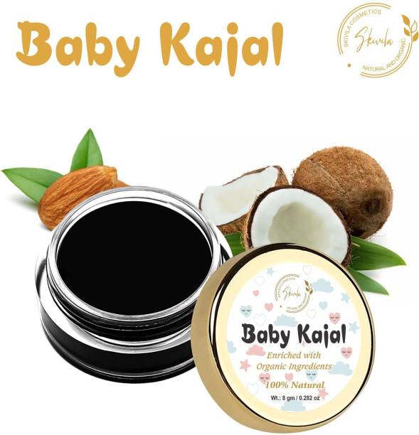 skivila Baby Kajal Black For Newborn - 100% Natural & Organic Kajal- 8g.