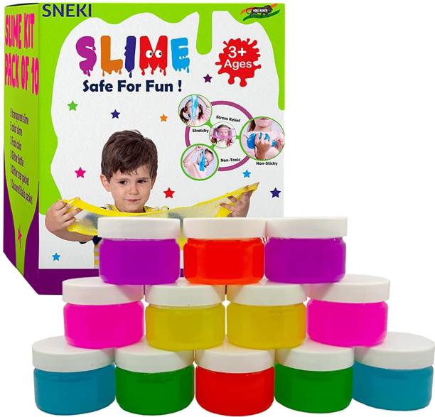 sneki 12 Neon Slime Kit Toys jelly slime putty clay kit set pack for girls boys kids Multicolor Putty Toy