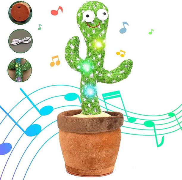 Kumonics Cactus Talking Dancing Funny Toy for Babies, Record Repeat Voice (Rechargeable)
