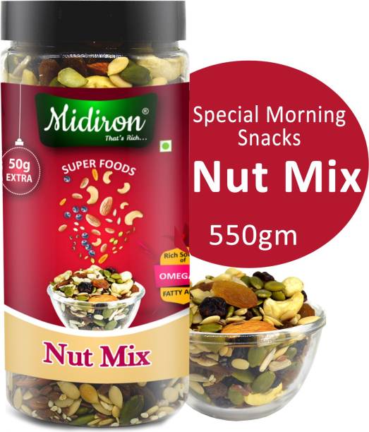 Midiron Natural Premium Roasted Trail Mix Super Food, Special Morning Snacks Almonds, Cashews, Raisins, Blueberry, Watermelon