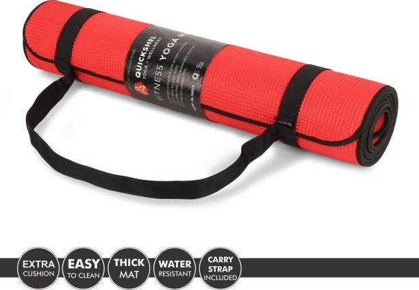 Quick Shel 6MM YOGA MAT-PRO WITH STRAP #stayfit Red, Black 6 mm Yoga Mat