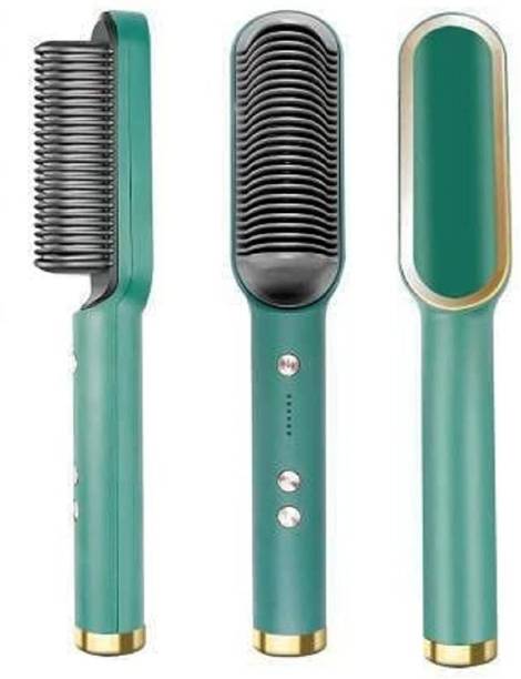 Nirvani HQT-909B, Hair Straightener Brush, Iron Built with Comb, Fast Heating for Hair Hair Straightener