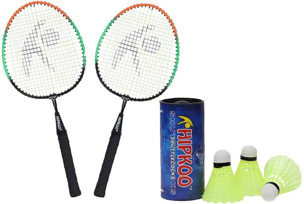 Hipkoo Sports Thunder Badminton Complete Racquets Set | 2 Small Rackets & 3 Nylon Shuttlecocks Badminton Kit