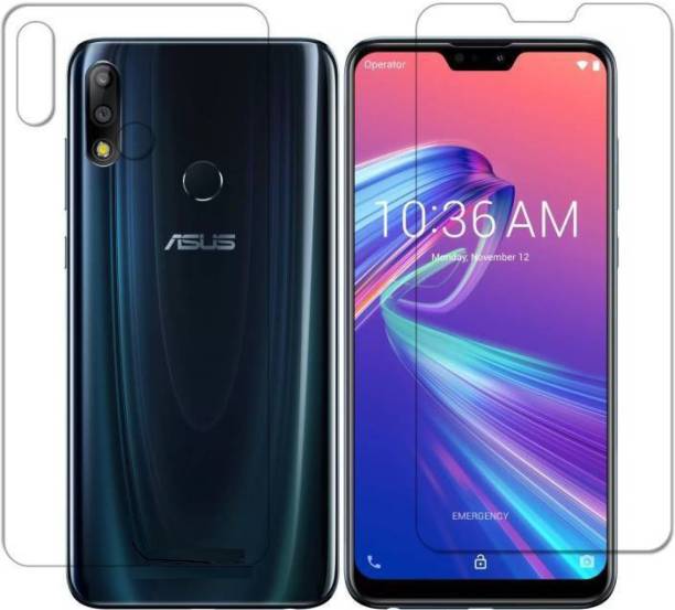 ELEF Front and Back Tempered Glass for Asus Zenfone Max Pro M2 Front Transparent Tempered Glass and Back Flexible Guard