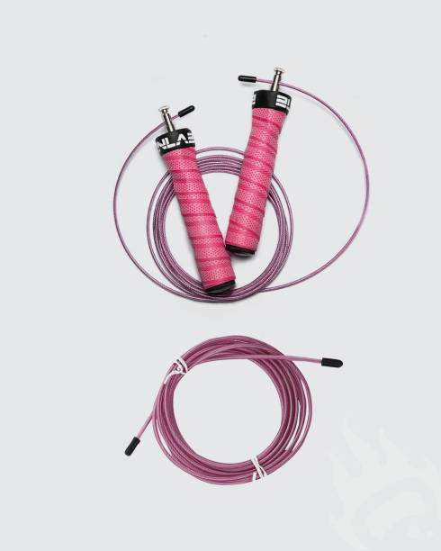 Burnlab Anti slip Adjustable Skipping Rope Pro (Performance (Pink)) Speed Skipping Rope