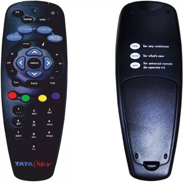 Tata Sky Original Universal Remote (Black)100% Original with Branded packed with Two Cell (Battery) Tata sky universal Remote Remote Controller