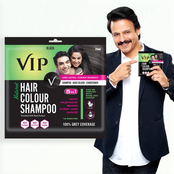 VIP Hair Colour Shampoo (Pack of 1) 20 ml | Unisex, Long Lasting and  Ammonia Free , Black - Price in India, Buy VIP Hair Colour Shampoo (Pack of  1) 20 ml |