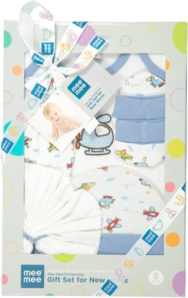 MeeMee Pampering Gift Set for New Borns (5 pcs, Blue)