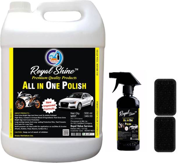 Royal Shine Liquid Car Polish for Bumper, Chrome Accent, Tyres, Dashboard, Leather, Exterior, Metal Parts