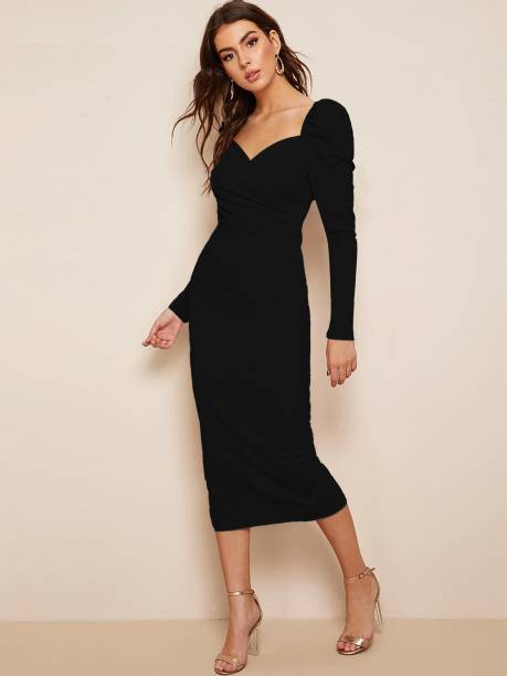 Rosery Paris Women Bodycon Black Dress
