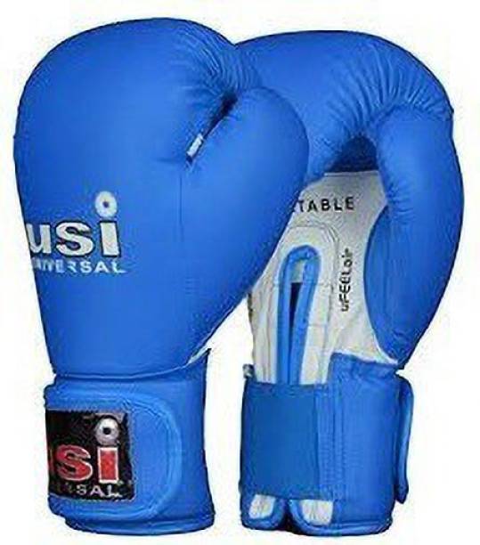 usi Boxing Gloves, Universal Contest Lite Made of Pu Ideal For Beginners 10oz, Blue Boxing Gloves