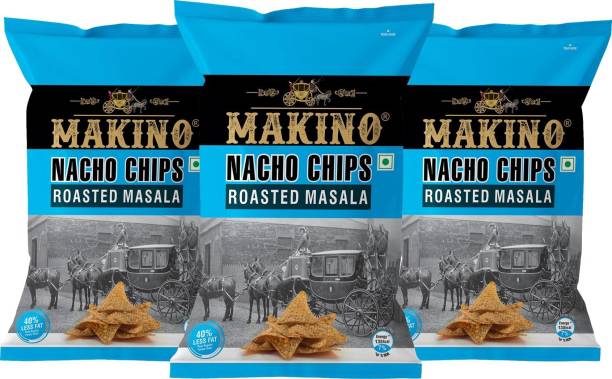 MAKINO Nacho Chips Roasted Masala 150 Gram - Pack of 3 Nachos