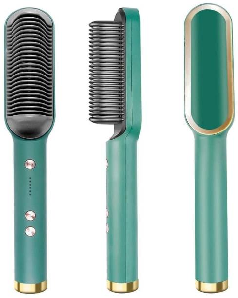 Torexo Sales Hair Styler & Straightener Brush Comb Fast Heating, 5 Temp Setting, Anti-Scald Hair Straightener Brush