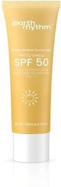 Earth Rhythm SPF 50 for All Type Skin, Matte Sunscreen with 9% Zinc Oxide, PA+++ - 50ml - SPF SPF 50 Matte PA+++