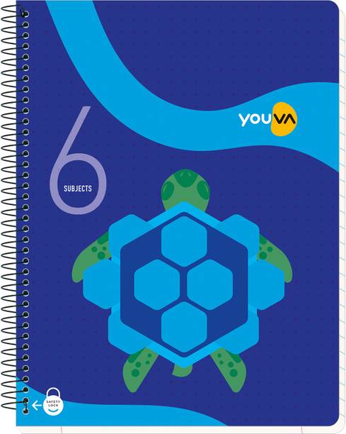 NAVNEET Youva Spiral & Soft Bound Subject Book 23x26 cm Regular Notebook Single Line 300 Pages