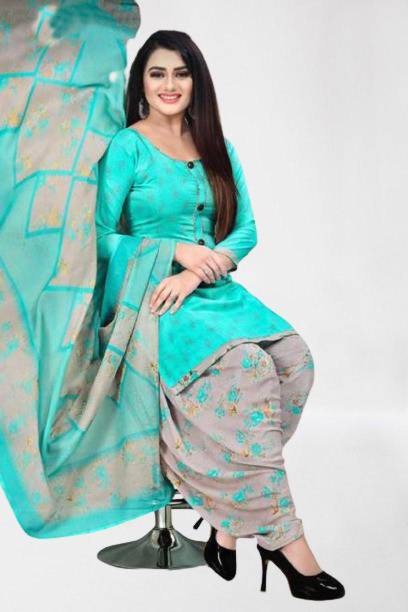 Unstitched Crepe Salwar Suit Material Floral Print Price in India
