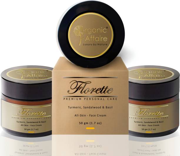 Organic Affaire 3x50gm Anti Aging Face Cream-Florette(Turmeric Sandalwood & Basil)| Paraben Free
