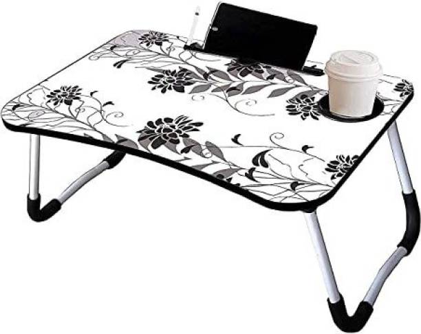 pivotal Smart Multi-Purpose Laptop Table with Dock Stand and Coffee Cup Holder Wood Portable Laptop Table