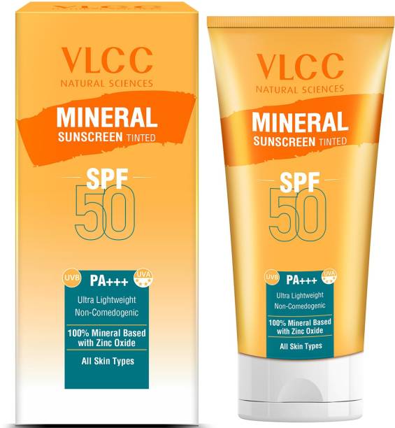VLCC Mineral Sunscreen Tinted SPF 50 PA+++ Ultra Lightweight Non-Comedogenic (50gm) - SPF 50 PA+++