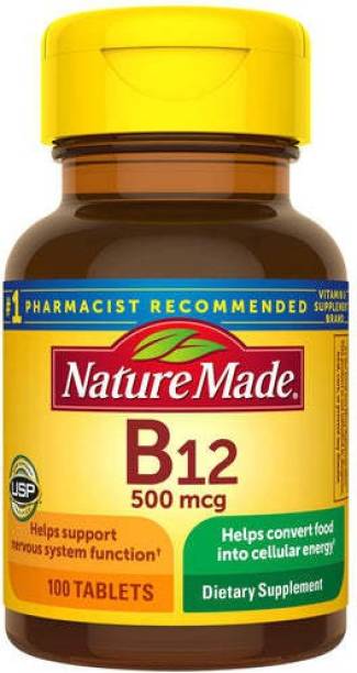 Nature Made Vitamin B12 500 mcg Tablets, 100 Count for Metabolic Health