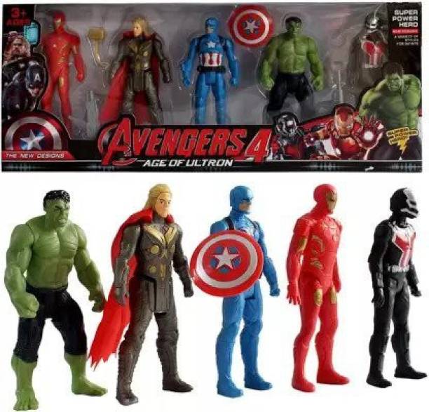 Shopjamke Avenger Toy Set of 5 Super Hero Action Figure for Boys multicolour