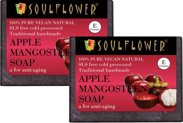 Soulflower Apple Mangosteen Handmade Soap, Best Seller Soap Combo, Premium & Luxurious