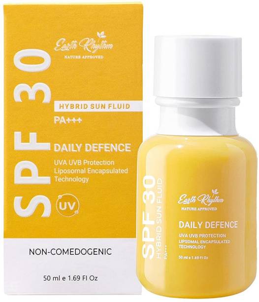 Earth Rhythm Sunscreen SPF 30 for All Type Skin, PA+++, Non Sticky, Non Greasy - 50ml - SPF SPF 30 Bottle PA+++