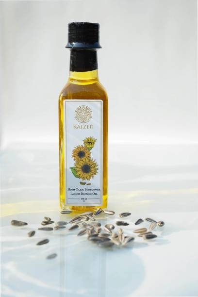 kaizer Cold Pressed 100% Pure,High Oleic Sunflower Oil , High in Antioxidants Sunflower Oil Glass Bottle