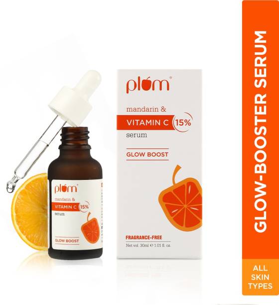 Plum 15% Vitamin C Face Serum with Mandarin for Glowing Skin, Fragrance-Free