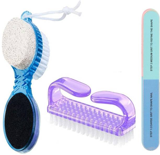 Calitate24 4-1 Foot Scrubber for Dead Skin Removal Pedicure Brush with Nail Buffer & Brush