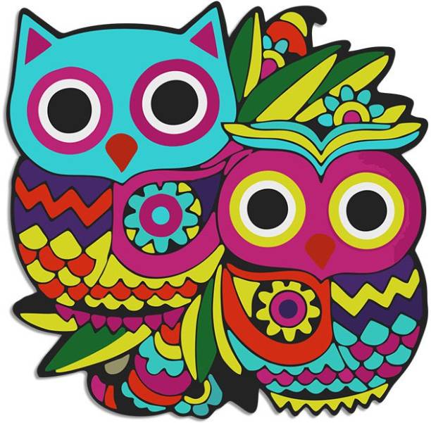 Artvibes Fridge Magnet Owls Decorative Item for Refrigerator|Almirah|(RM_7059N) Fridge Magnet, Magnetic Paper Holder, Photo Gallery Magnets Pack of 1